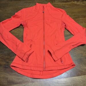 Lululemon Forme Define Jacket Love Red Athletic Zip-Up Luon Womens Size 6 Vented
